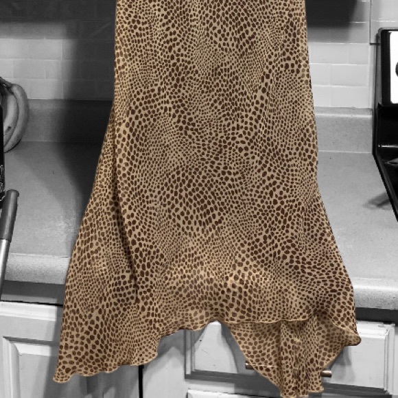 Chiffon Lined Leopard Dress evening cocktail party dress womens - Picture 3 of 12